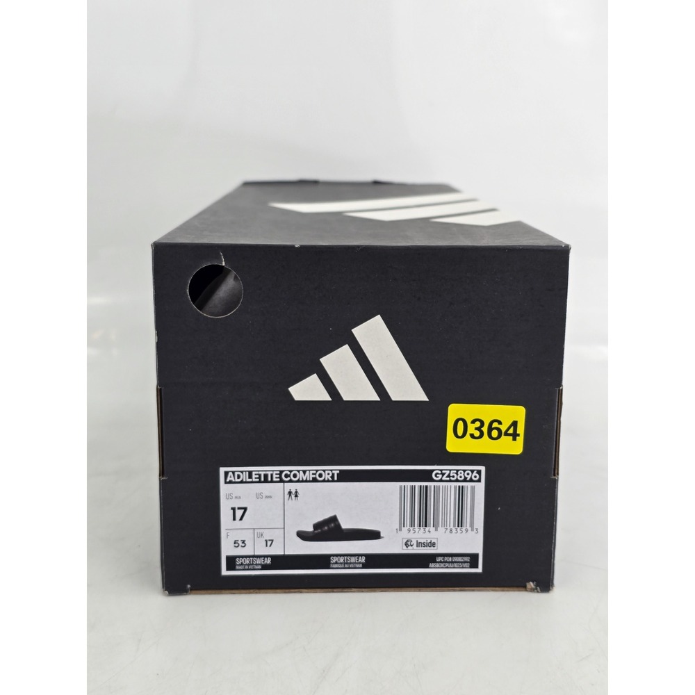 Adidas Adilette Comfort Slides Mens Size 17 Black GZ5896 - New